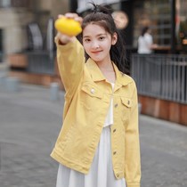 Candy color tooling denim jacket female spring and autumn 2021 new Korean student all-match loose jacket short tide