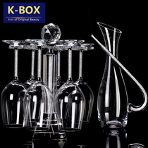 Crystal glass red wine cup holder raised rotating inverted gear goblet wine glass decanter set cup holder