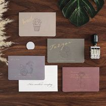 Korean creative bronzing business blessing retro small fresh greeting card to send staff simple thank you message small card paper