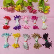 Universal silk mesh flower material stocking flower small round head pearlescent flower core in pearlescent tulip core peony core plum core