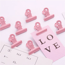 Insect personality is simple and creative The fresh girl's heart is so cute and lovely The pink pink female round tail clip metal long tail clip office receipt ticket student test folder
