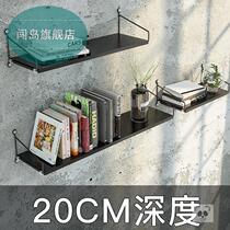 Wall shelf Punch-free TV wall decorative Wrought iron bookshelf Bedroom wall shelf word partition shelf