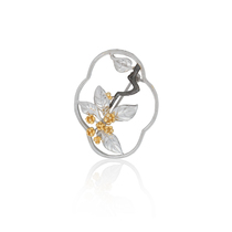 HeyJewel Clothesline Golden Gui Series 925 Silver Gilded Sea Beginner Flower Window Osmanthus Brooch Girl Day Gift
