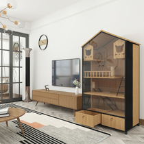Nordic cat villa cat cage Luxury solid wood cat cage Cat villa apartment Small cat cage with toilet integrated