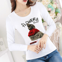 Base shirt womens long sleeve top white 2021 Foreign color shirt ins tide T-shirt T-shirt T-shirt spring dress large size womens spring and autumn