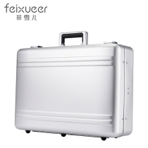 Aluminum-magnesium alloy briefcase All-metal suitcase password box checkered sponge variety lining protective box Instrument box