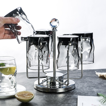 Imported Nordic Sins Color Glass Cup minimalist freshener Department Home Living room Contained Drain Cup Rack Suit