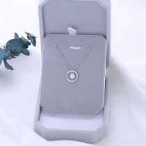 S925 sterling silver geometric circle pearl necklace female Korean minimalist temperament short choker student birthday gift