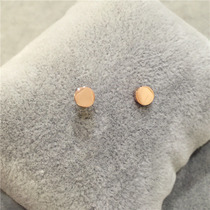 Boutique titanium steel Korean version of fashion small golden bean matte earrings womens rose gold earrings color gold ear buckle does not fade