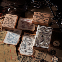 Antique wooden seal Atlantic ticket single retro hand account decoration stamp diy basic English bill print