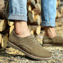 Leather mens casual shoes mens shoes British retro leather shoes breathable autumn Martin boots mens logging wild trendy shoes