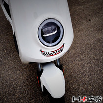 Calf m n1s u personality shark big mouth blood basin big mouth expression sticker front face side Universal combination