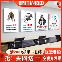 Corporate culture Company decorative painting Office mural Conference room inspirational slogan poster background wall Wall sticker hanging painting