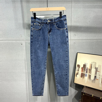 Summer retro high-end tide jeans men casual straight pants with water washing casual pants