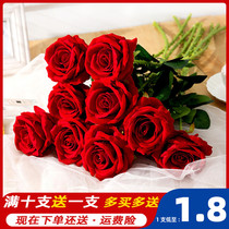 Rose Flower Emulation Fake Flowers Single plastic pendulum piece Living room furnishing Dining Table Flower bouquet Props Upscale Decoration