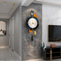 2021 modern simple fashion clock Nordic light luxury creative home wall clock living room muted atmosphere hanging wall clock