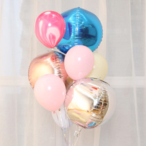 4D three-dimensional aluminum film balloon birthday arrangement wedding proposal confession party scene decoration round aluminum foil balloon