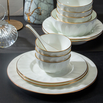 Kangpushi single bowl household phnom penh plate Single bowl tableware Bone china bowl dish dish plate free match