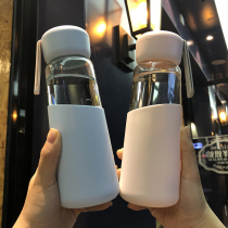 Glass Cup Ins Wind Portable Water Glass Schoolgirls Korea Cute Creative Trend Little Fresher Minimalist Art Mug