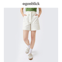 Nordic Moment Summer New Money Fashion Exterior Wearing High Waist Beating Bottom Pants Straight Barrel Casual Display Slim Shorts Female Lacing