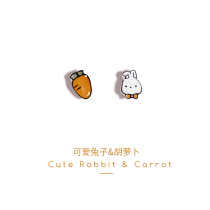 Rabbit carrot earrings 2021 New Tide raising ear hole earrings explosive summer model Summer cute childrens ear clip female