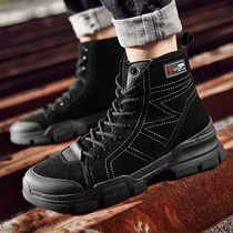 Martin boots mens summer breathable genuine leather tooling for lovers Desert boots male Inn wind leather boots high to help mens shoes