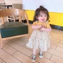 Super foreign girl princess Group children short sleeve skirt summer Foreign Air baby cake Group baby Group flower