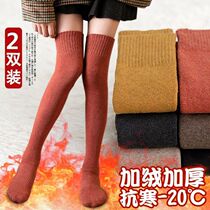 Knee and socks women with thicker wools to keep warm and knee-high cotton socks children's stockings