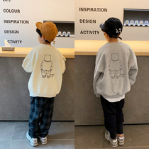 Clearance does not return the boy plus velvet bear sweater 2019 Winter new childrens clothing children primary school students