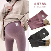 Pregnant woman pants fall outside the pregnant woman to beat underpants gush and thickened long pants autumn winter pregnant woman pants autumn clothes spring and autumn