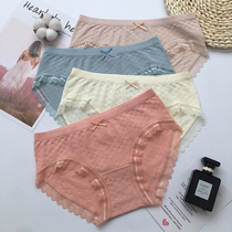 Ancient courtesans 16027 low waist high ammunition Modele lace side vertical veins soft and breathable seamless underwear triangle pants female