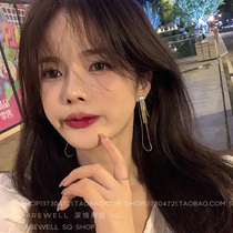Close your eyes ~ suitable for round face earrings tassels thin 20 new earrings fairy Air forest Super fairy Korean earrings