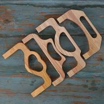 Solid wood mouth gold hand upper screw mouth gold wood handle square hand wood handle handmade diy material bag accessories