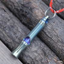 Range Rover pure titanium survival whistle lightweight portable outdoor life-saving whistle high frequency lanyard titanium whistle emergency life-saving whistle