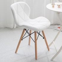 Dining table and chairs Home Single common solid wood Makeup Sub Chair Saddle Dining Chair With Known Brief Eaux Single Net Red Leather Chair