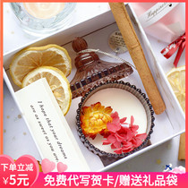 Dried flower hand scented candle gift box set wedding bridesmaid hand gift to send girlfriends birthday gifts practical