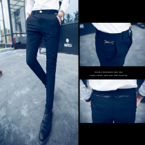 Hairstylist small code tight fit male pants 27 yard elastic slim leg pants short number 26 Number of small foot casual Western pants