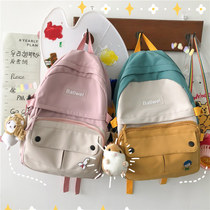 ins school bag female Korean version of high school students Junior high school students backpack Large capacity girl Forest department wild campus backpack