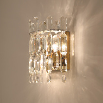 Living room background wall wall lamp post modern light luxury crystal wall lamp bedroom bedside villa hotel corridor aisle light