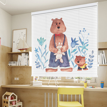 Hang Ke-free printed aluminum shutters children cartoon shading curtain kitchen bathroom waterproof lifting beads