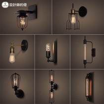Designers lamp American industrial wind aisle wall lamp simple retro personality creative bedroom bedside cabin wall lamp