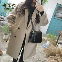 Color Dai Fei 2021 autumn and winter New Korean womens woolen coat slim large size medium long woolen coat