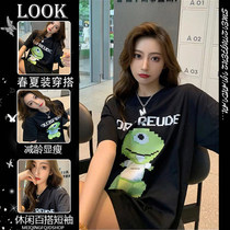 2022 spring and summer new ifashion design sensation niche pure cotton short sleeve T-shirt woman with loose undershirt