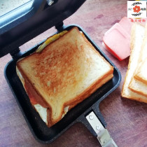 Cast iron sandwich toast bread mold breakfast boiler pan clip non-stick day style grilled pan aluminum alloy double sided outdoor