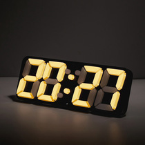 Net red ornaments living room household wall-hanging colorful color change alarm clock LED electronic clock clock table 3D stereo digital clock