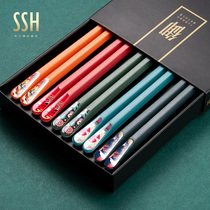 Alloy chopsticks household meal family chopsticks one person chopsticks light luxury restaurant anti-skid anti-mildew and high temperature resistant pointed chopsticks