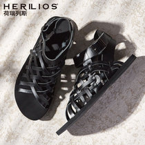 Mens Korean version of the trend leather ins roman sandals 2021 new summer youth personality fashion leisure beach