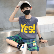Boys summer dress sleeveless vest casual suit 2022 new CUHK Scout Summer Ocean Trendy Kids Two Sets