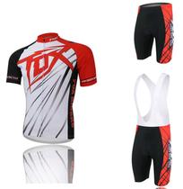 14 twill red FOX Firefox summer riding suit short-sleeved suit bib pants mountain bike suit roller skating