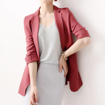 Tide brand Ocnltiy small blazer womens design sense spring and autumn thin section one button seven-point sleeve top temperament tide